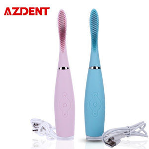 AZDENT Hot Silicone Rechargeable Sonic Electric Toothbrush - azdentz