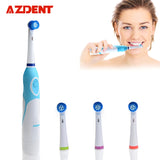 AZDENT Rotating Electric Toothbrush Battery Operated with 4 Brush Heads - azdentz