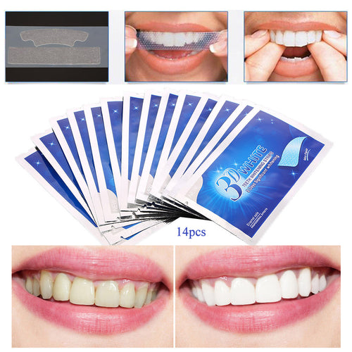 28Pcs/14Pair 3D White Gel Teeth Whitening Strips - azdentz