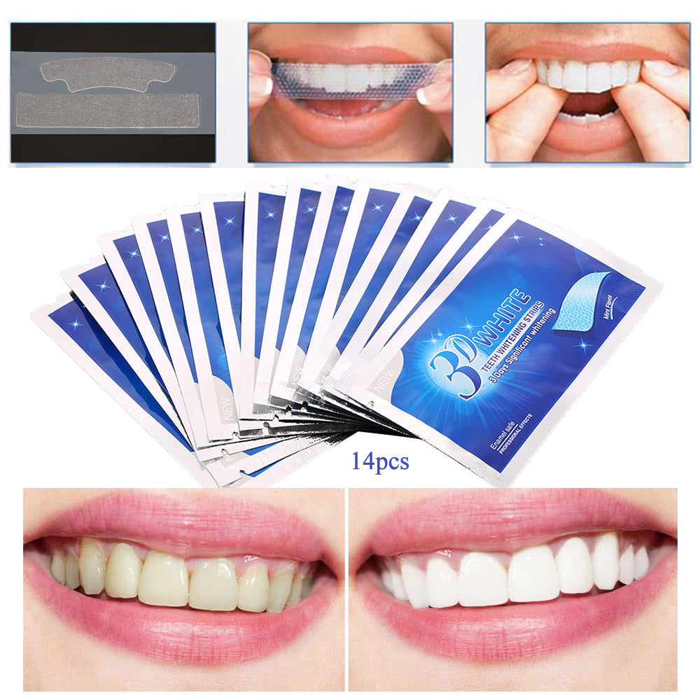 28Pcs/14Pair 3D White Gel Teeth Whitening Strips - azdentz