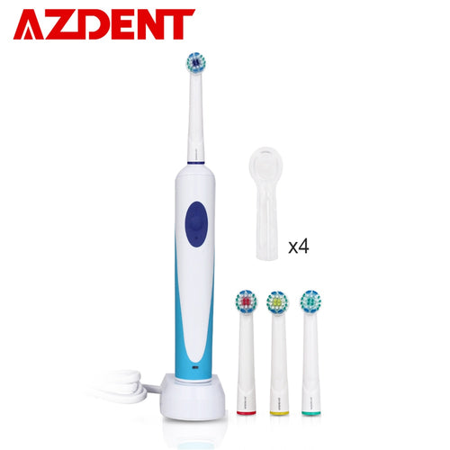 AZDENT New Rotating Electric Toothbrush Rechargeable Charging with 4pcs Heads Rotary - azdentz